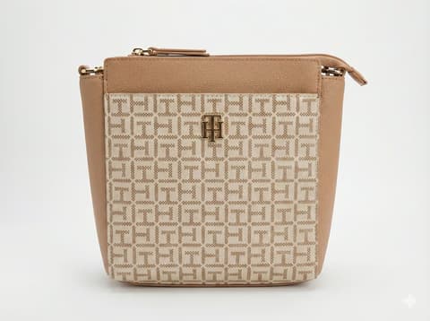 Tommy Hilfiger Monogram Crossbody Beige