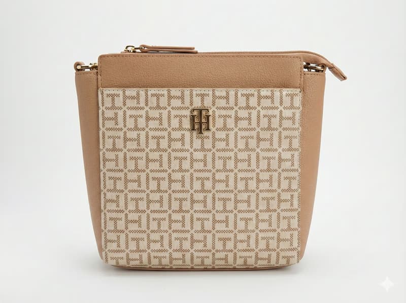 Tommy Hilfiger Monogram Crossbody Beige - slika 1