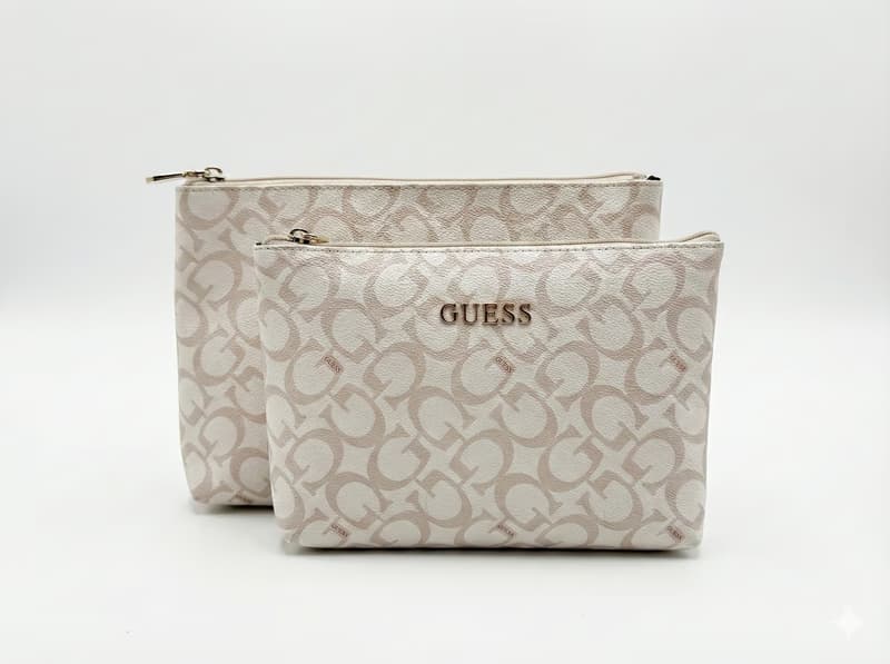 Guess Cosmetic Pouch Set Beige - slika 1