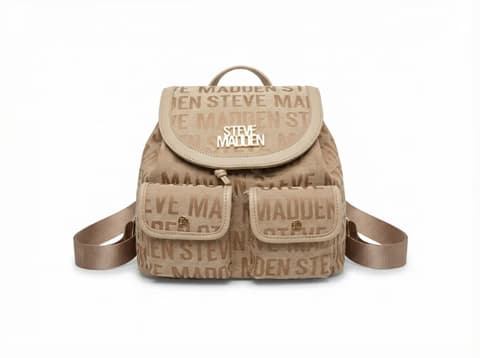 Steve Madden Logo Backpack Beige