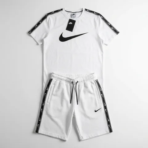 Nike Bijela Majica Bijeli Šorc (Crni swoosh)