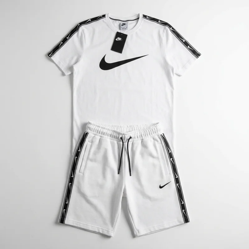 Nike Bijela Majica Bijeli Šorc (Crni swoosh) - slika 1