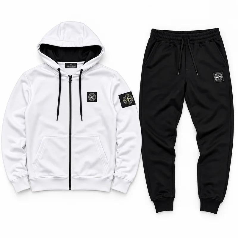 Stone Island Bijelo Crna Trenerka - slika 1