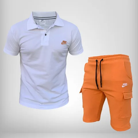 Nike Bijela Majica Narandžasti Šorc